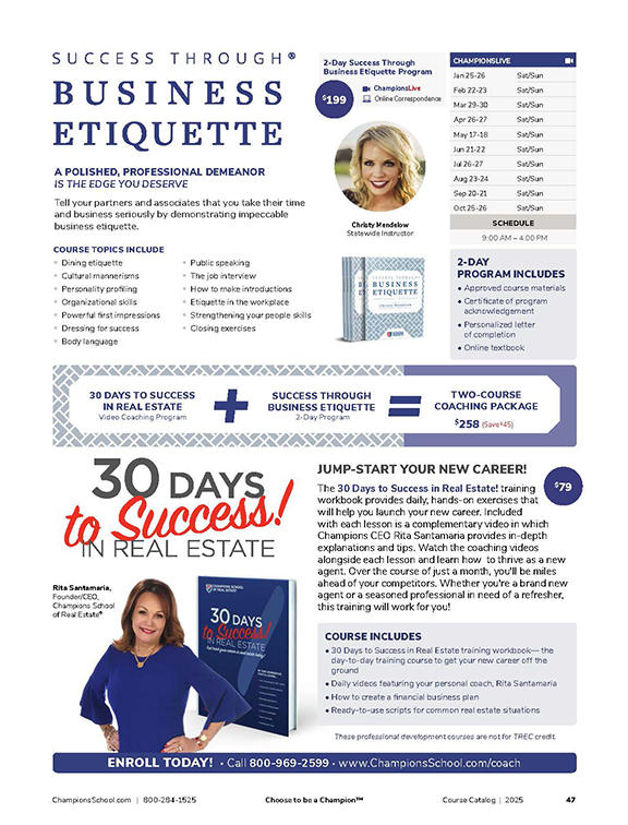 Catalog Section - Business Etiquette
