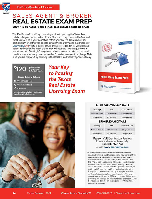 Catalog Section - Real Estate Exam Prep